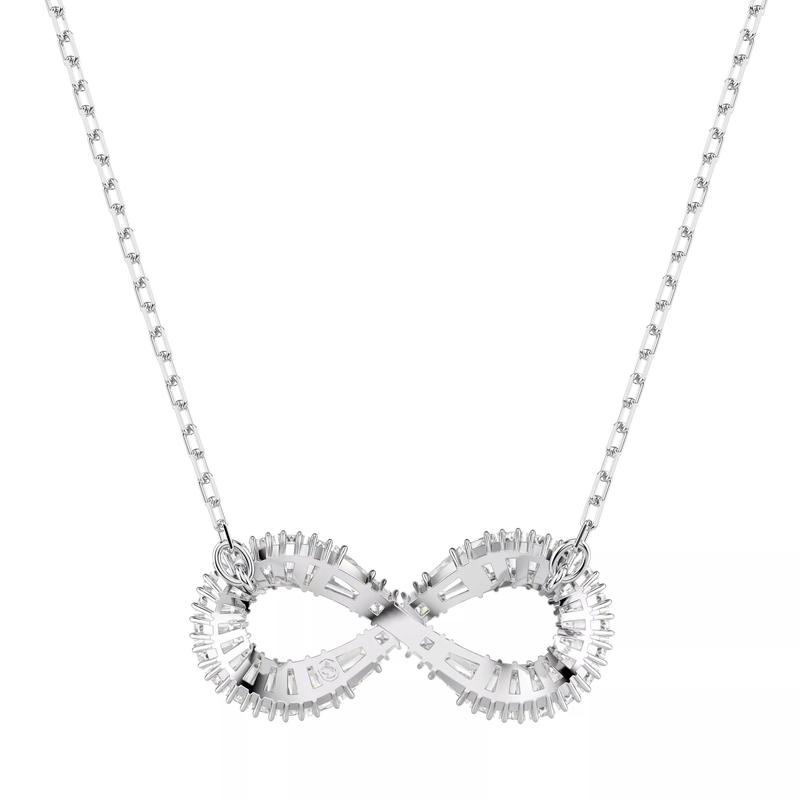 Swarovski/施华洛世奇永恒莫比乌斯链几何白锆石可调节镀铑项链高清大图