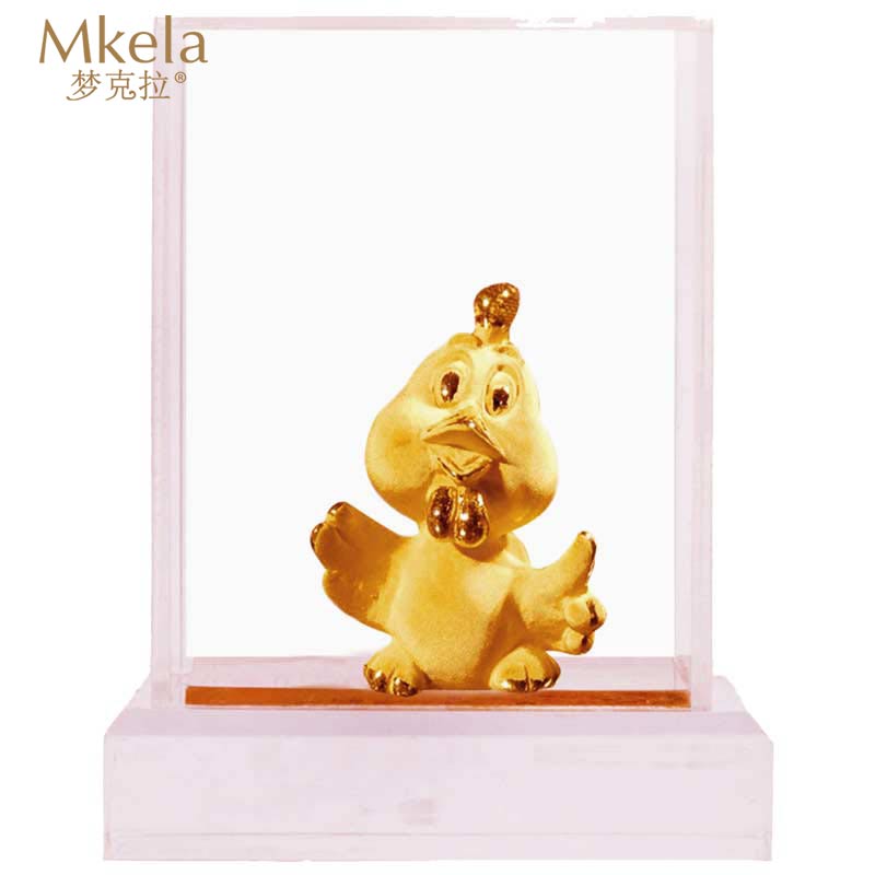 梦克拉 绒沙金工艺铸金摆件 生肖鸡摆件
