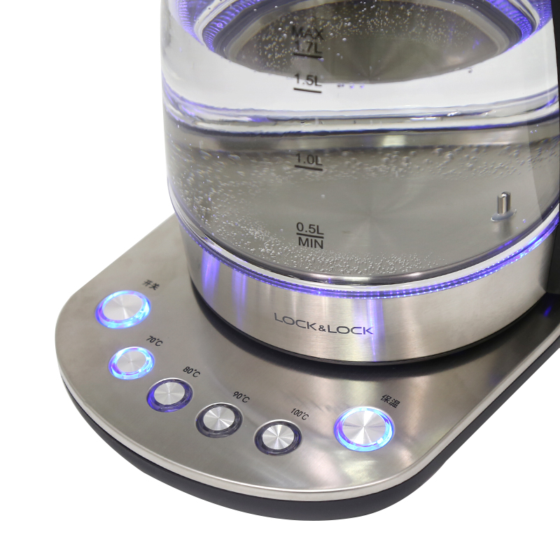乐扣乐扣（LOCK&LOCK）电热水壶 高硼硅玻璃 静音防干烧水壶 EJK333BLK 1.7L高清大图