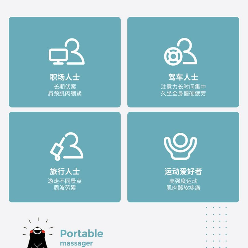 乐范富贵包按摩 颈椎按摩器 肩腰颈肩部肩膀脖子揉捏 肩颈疏通仪 白色