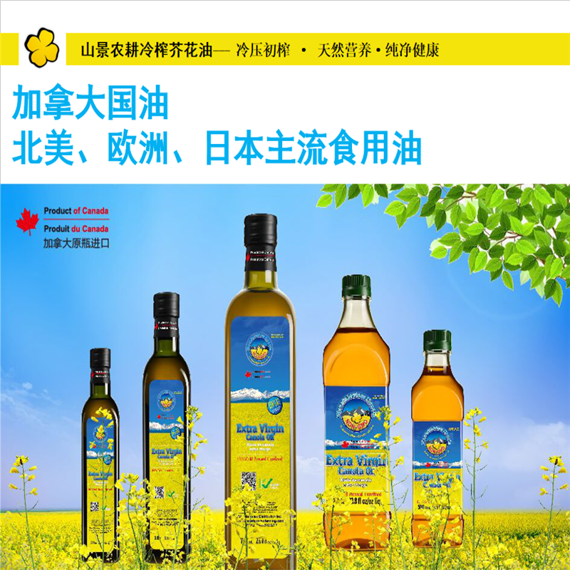鲁花山景农耕芥花油 血脂血糖预防心脑血管病利于婴儿发育 500*2单盒价