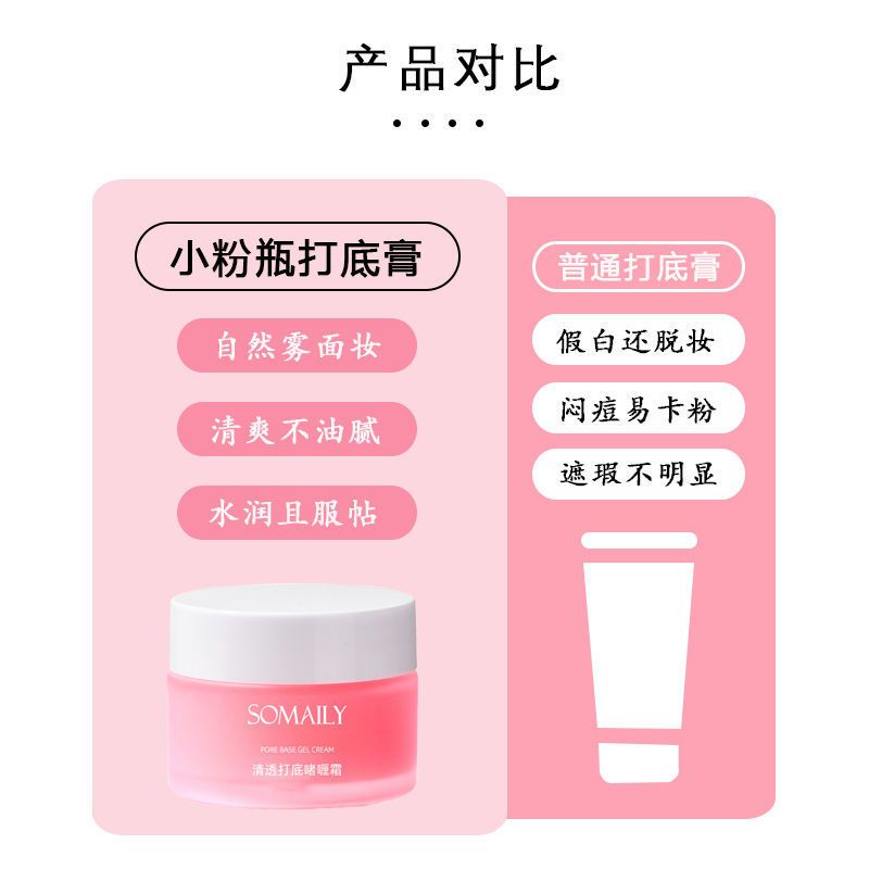 毛孔打底啫喱霜妆前乳隐形毛孔隔离保湿补水控油不卡粉提亮学生党 【抚平毛孔】毛孔打底啫喱霜*一罐
