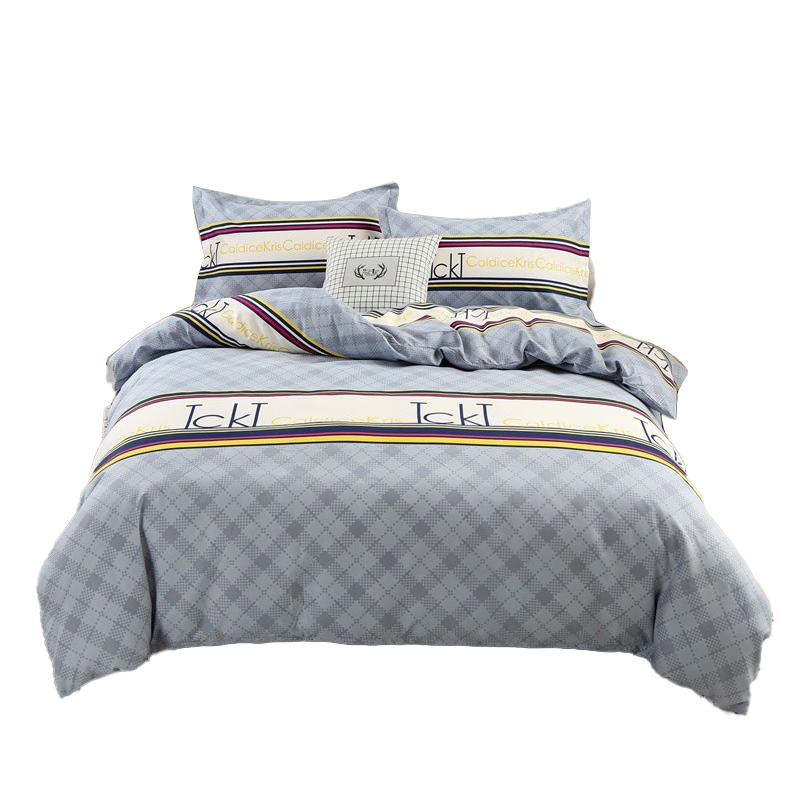 蓝彩条聚酯纤维四件套ck0135视频