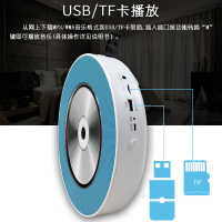 PANDA/熊猫CD-66插电式蓝牙CD/DVD/USB播放机桌面壁挂家用音响便携学生英语学习机内置锂电池 灰色