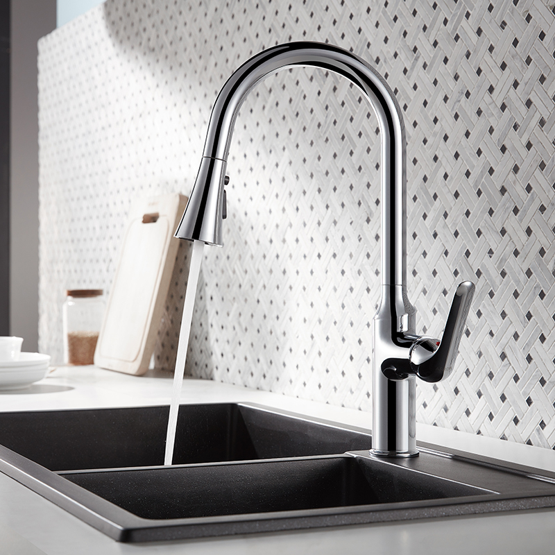 arrow箭牌卫浴精铜厨房洗菜冷热水360度可旋转抽拉水龙头/acy11w13