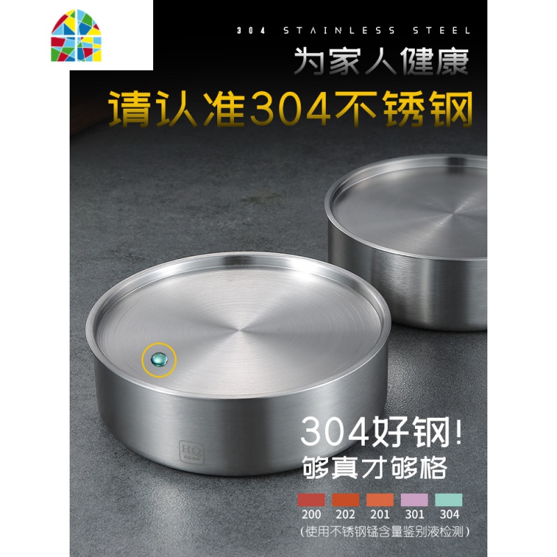304不锈钢宝宝辅食蒸蛋碗羹碗蒸蛋盅带盖家用婴儿饭碗炖盅隔水炖 FENGHOU 中号[304不锈钢]高清大图