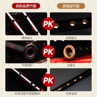 陈情鬼笛令周边同款横炎竹笛子短专业初学自学fg调精制夷陵老祖 黑色有膜孔[F调]限量特惠套餐(中国结)