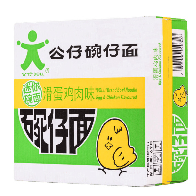 公仔面碗仔面滑蛋鸡肉味18碗套装迷你碗面方便面小碗杯面整箱