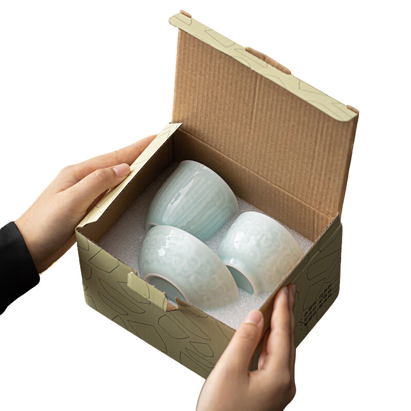 苏氏陶瓷(SUSHI CERAMICS) J0977 影青浮雕主人杯 3个 (单位:盒)