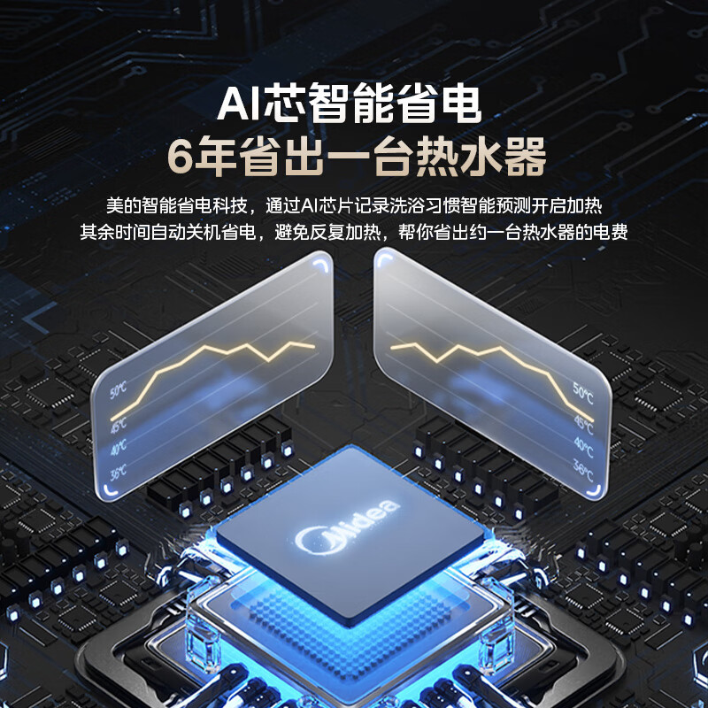 美的电热水器60升家用智免换稀土镁棒2500W速热一级能效节能省电40倍耐用速热加热管自动关机 F6025-JE4