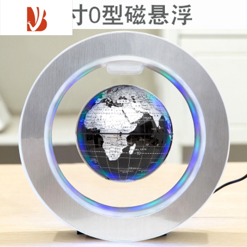 三维工匠磁悬浮地球仪摆件大号发光自转黑科技蓝牙音响创意学生夜灯装饰品85KY4J 4寸圆形磁悬浮黑色