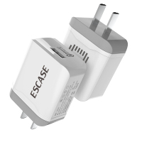 ESCASE 苹果12/mini/Pro/promax充电器iphone充电头华为三星PD快充QC3.0插头QC01白