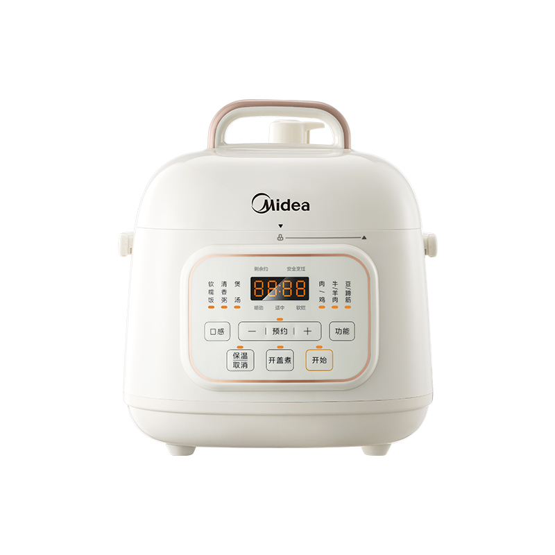 美的(Midea)迷你电压力锅1.8L家用高压锅全自动智能预约开盖火锅触控面板炖锅 MY-E220