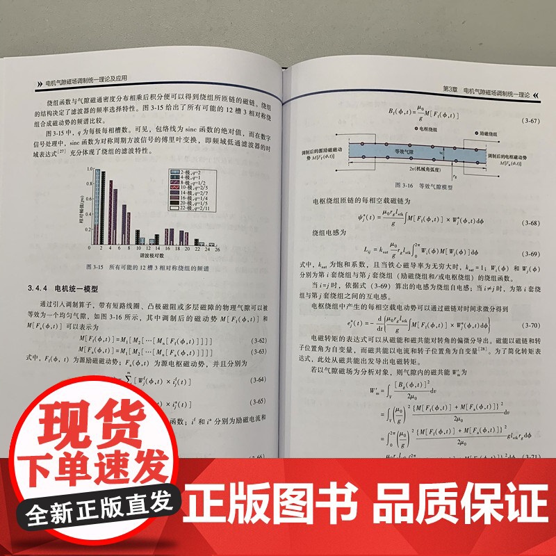 正版 电机气隙磁场调制统一理论及应用 程明 调制 统一理论 直流 交流正弦波 方波 全类型 经典绕组高清大图