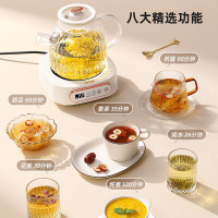 小浣熊养生壶办公室煮茶壶家用迷你煮茶器多功能玻璃烧水壶 白色1L