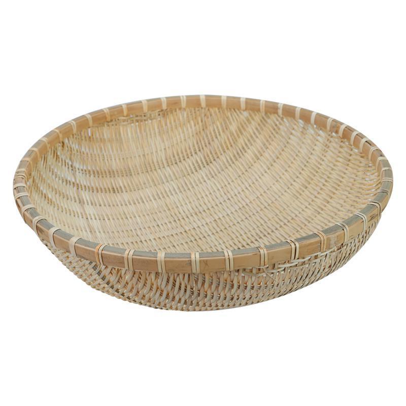 竹编圆簸箕收纳筐藤编沥水馒头筐竹编制品水果篮菜篮天然米筛箩筐