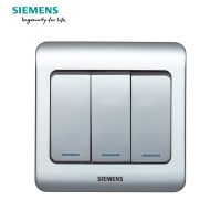 西门子(SIEMENS)开关插座 远景彩银系列三开双控带荧光5TA01191CC122