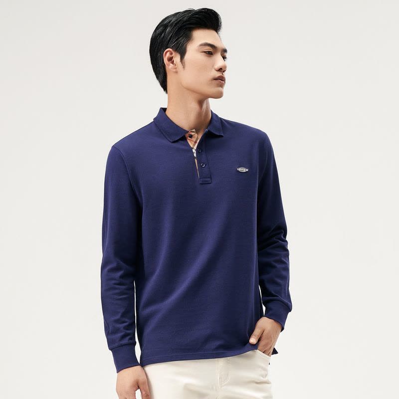 恒源祥长袖T恤男纯棉休闲秋季新款中年男士翻领polo衫商务男装图片