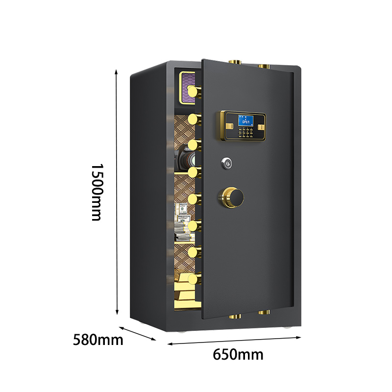 臻远ZY-NW-BXGS-64 全钢实心保险柜办公防盗保险箱 高150cm黑色电子款高清大图