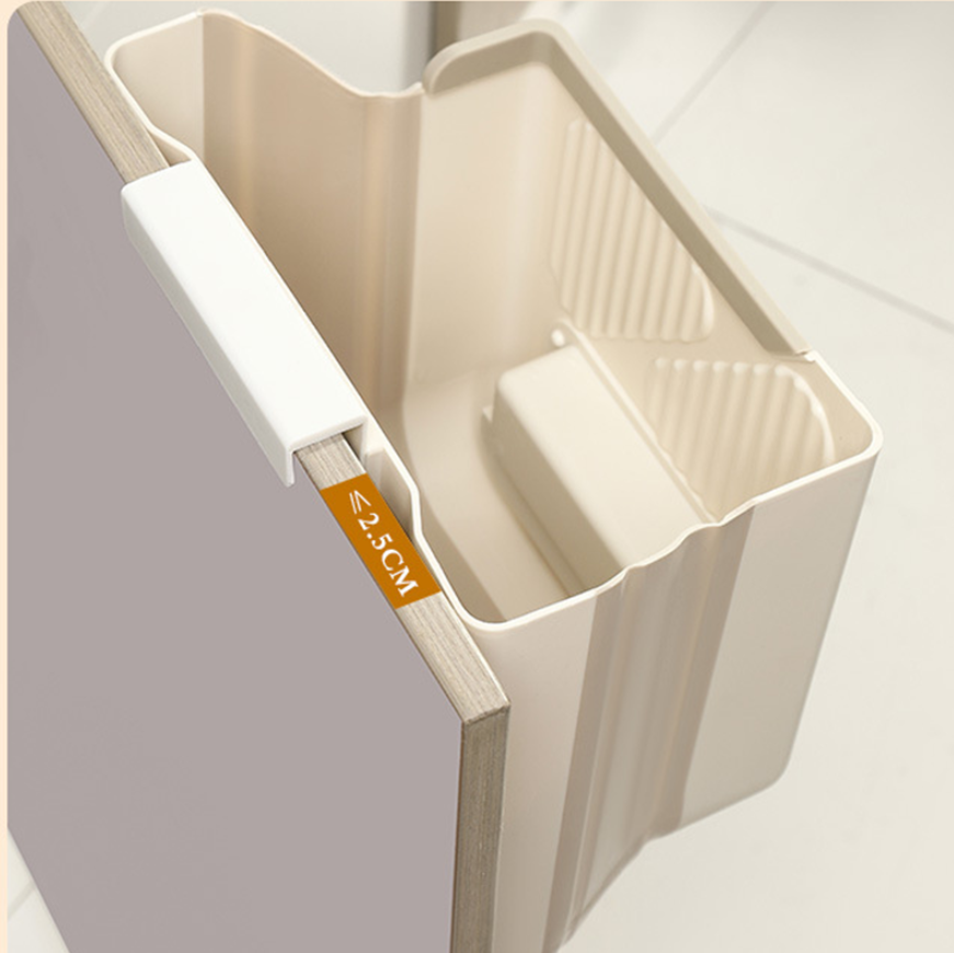 万允 家用可折叠壁挂式垃圾桶 灰白 10L/个高清大图