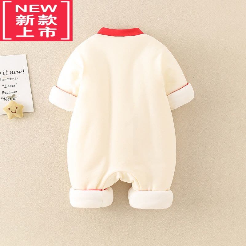 可莉允婴儿薄棉衣服秋冬装中国风男女宝宝加棉连体衣汉服满月新生儿爬服棉服图片