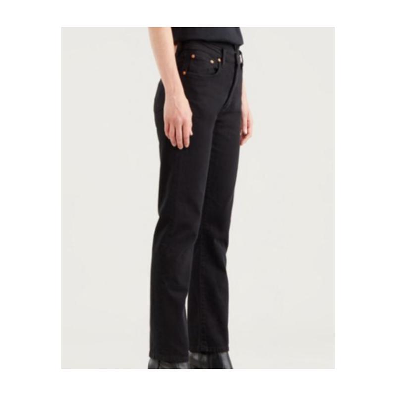 Levi’s女士直筒牛仔裤高弹显瘦棉质腰带环纽扣拉链开合九分裤