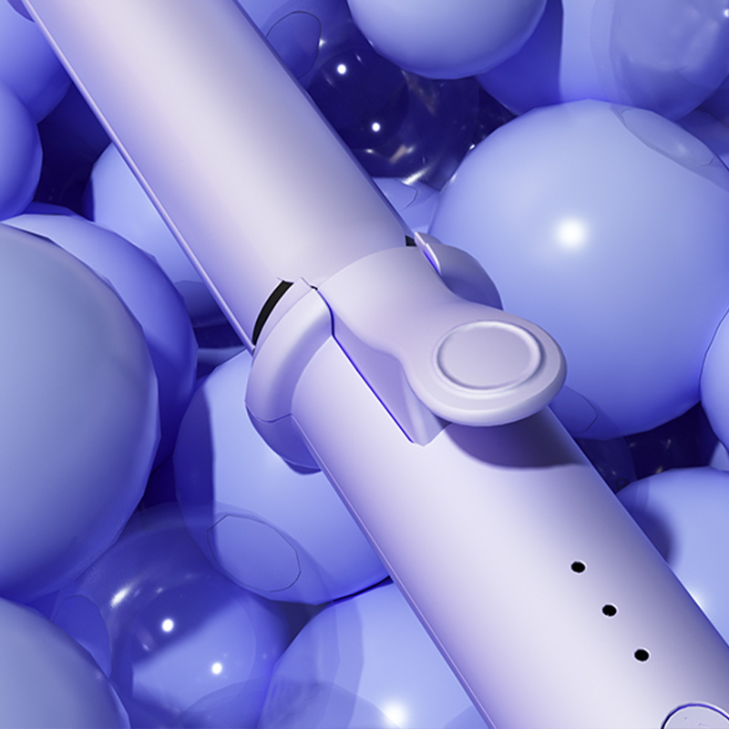 雷瓦直发棒迷你便携卷直两用安全防烫三挡调温罗兰紫RB-8125高清大图