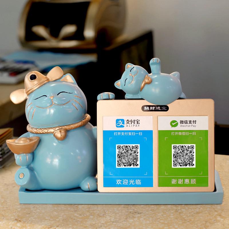 创意猫摆件新店开业礼品店铺收银台收款二维码开店送礼发财猫 三维工匠 免费定制二维码猫高清大图
