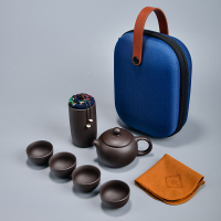 鑫众源紫砂功夫茶具一壶四杯旅行茶具套装便携包泡茶套装