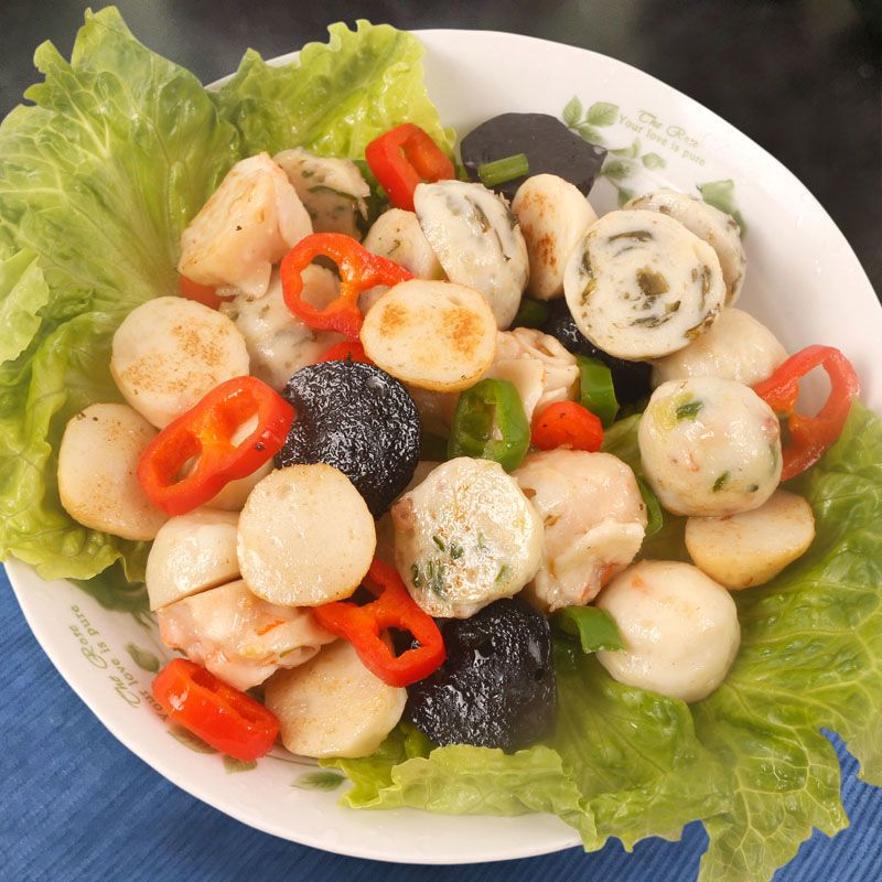 [满150-60]千渔旺海鲜鱼丸组合装新鲜手打火锅食材丸子鱼肉无添加烧烤食材麻辣烫关东煮食材速冻混搭鱼丸500g/袋