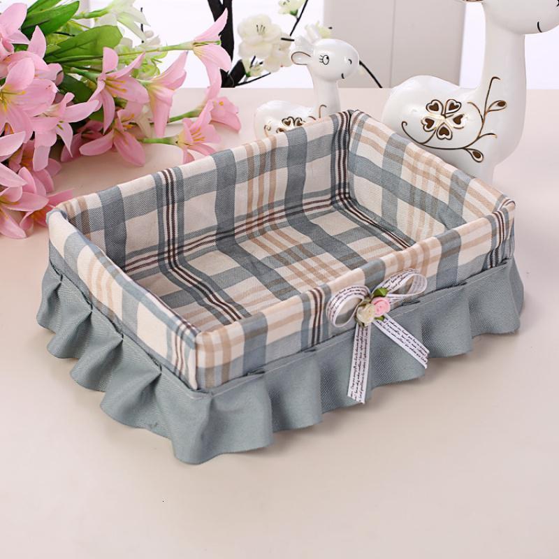 家柏饰(CORATED)布艺藤编收纳筐桌面遥控器收纳篮化妆品收纳盒篮杂物篮收纳盒 墨绿色幸福格绿小号