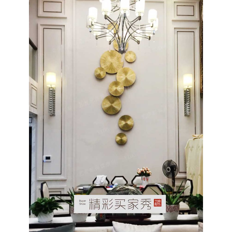 入户玄关墙面装饰挂件轻奢现代过道壁饰创意客厅沙发背景墙装饰品 三维工匠 四季发财*4片高清大图