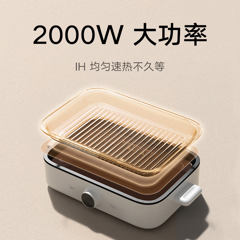 小米(mi)智能IH多功能料理锅4L大容量MJLLG01高清大图