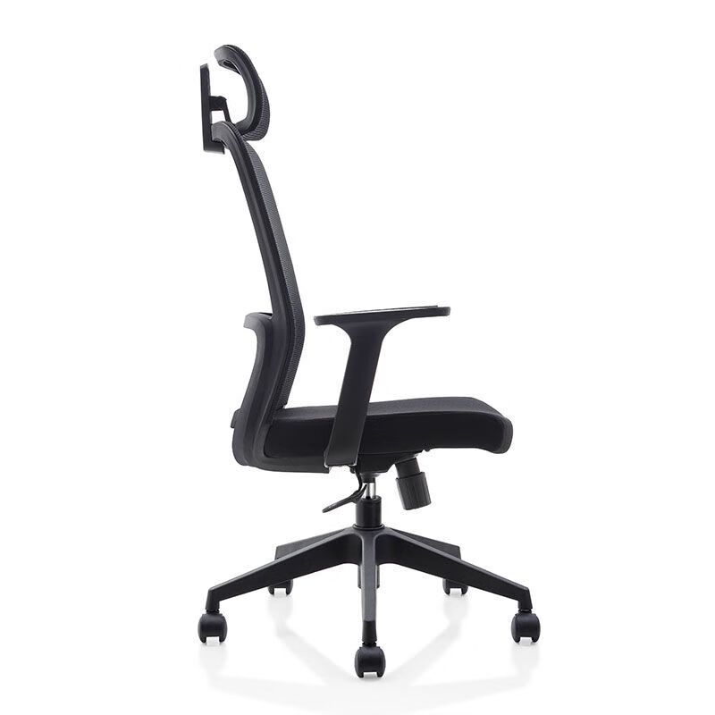 圣斯顿U-055A 职员办公椅含头枕630*630*1080-1225mm(张)黑色高清大图