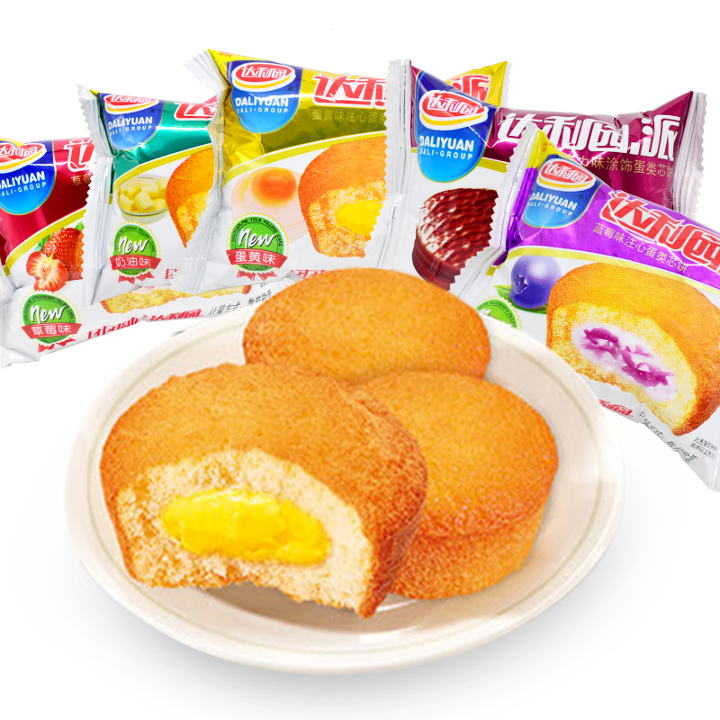 达利园蛋黄派草莓派早餐面包蛋糕类吃货小零食网红糕点代餐视频