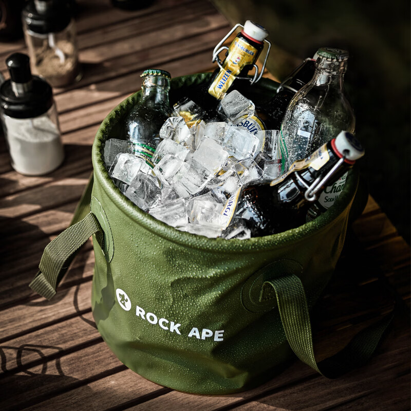 洛克猩球 户外露营便携折叠水桶10升Cookware 便携炊具RABU003