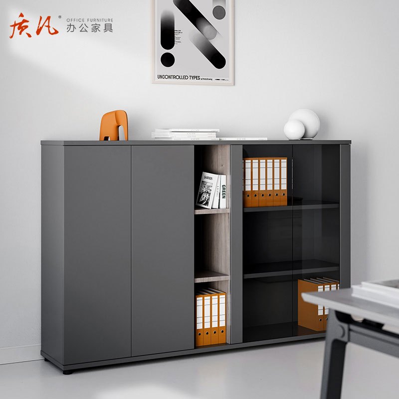 质凡办公家具办公柜资料柜储物柜 白茶色