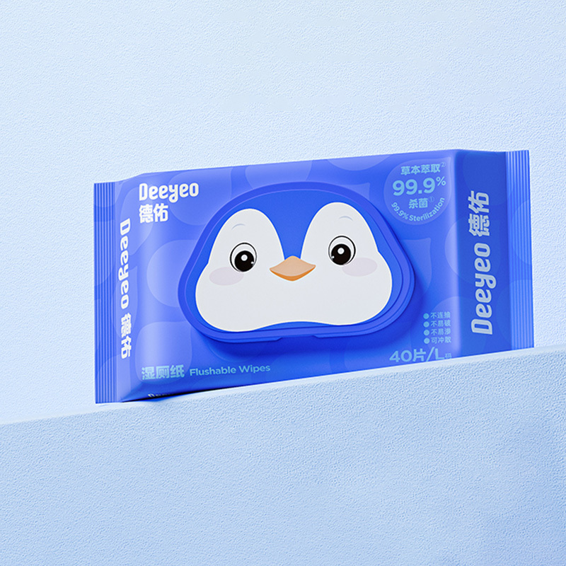 德佑湿厕纸40片*5包舒适企鹅古戈版2007DYWP114(包装随机)高清大图