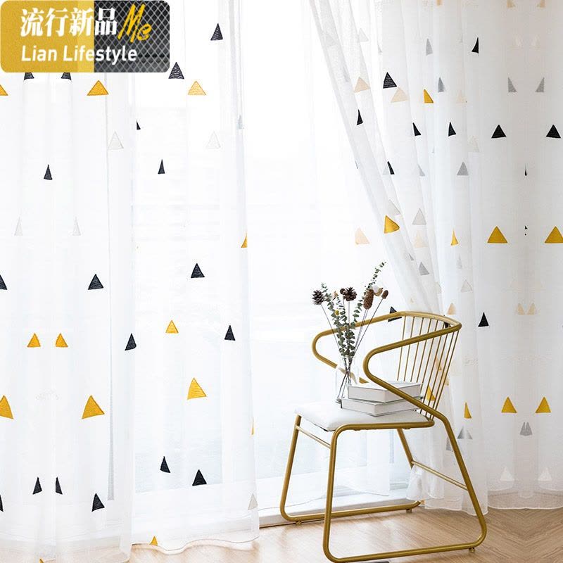 北欧风ins白色薄纱窗帘定制客厅卧室阳台纱成品纱帘白纱简约飘窗 三维工匠图片