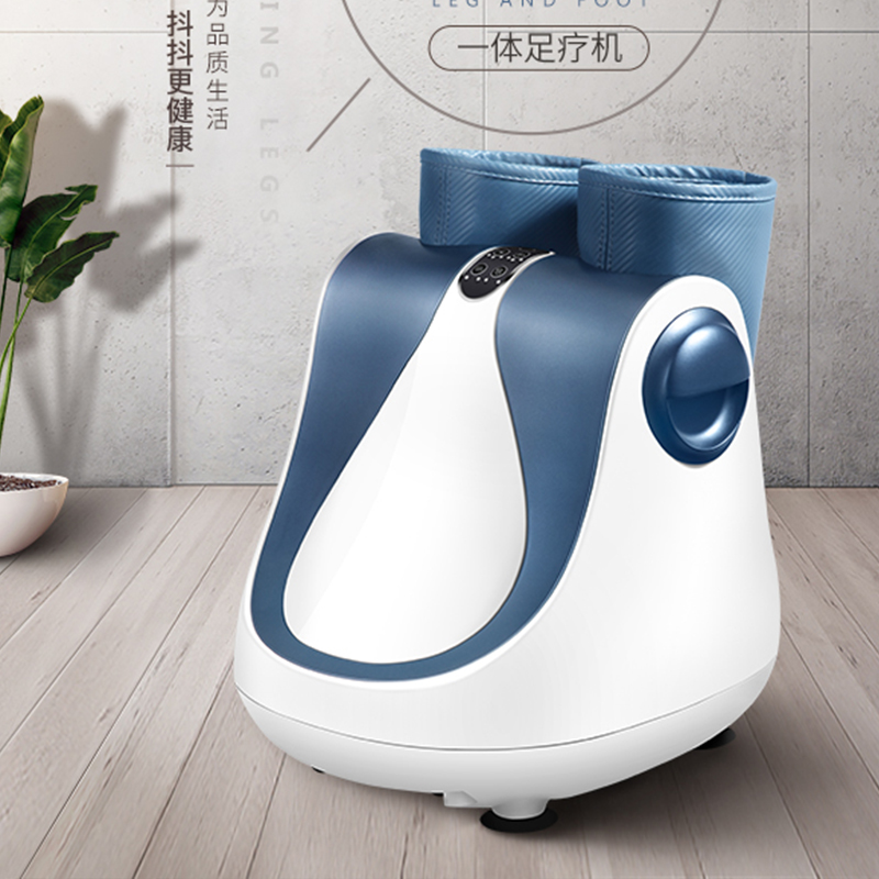 迪斯足疗机腿部按摩器足部脚底按摩仪全包仿真按摩+温感热敷+足底刮痧 DE-F600 藏青蓝高清大图