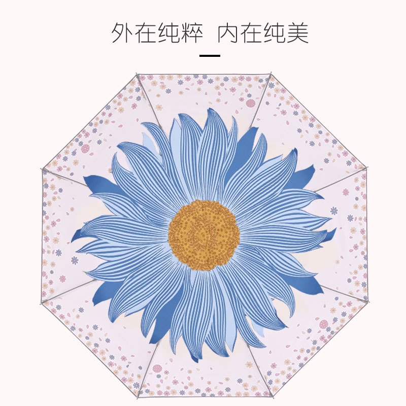 防晒防紫外线黑胶遮阳折叠便携太阳伞晴雨两用伞女 伞