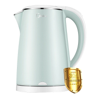 美的（Midea） HJ1705A 电热水壶1.7L大容量304不锈钢家用电水壶烧水壶绿色