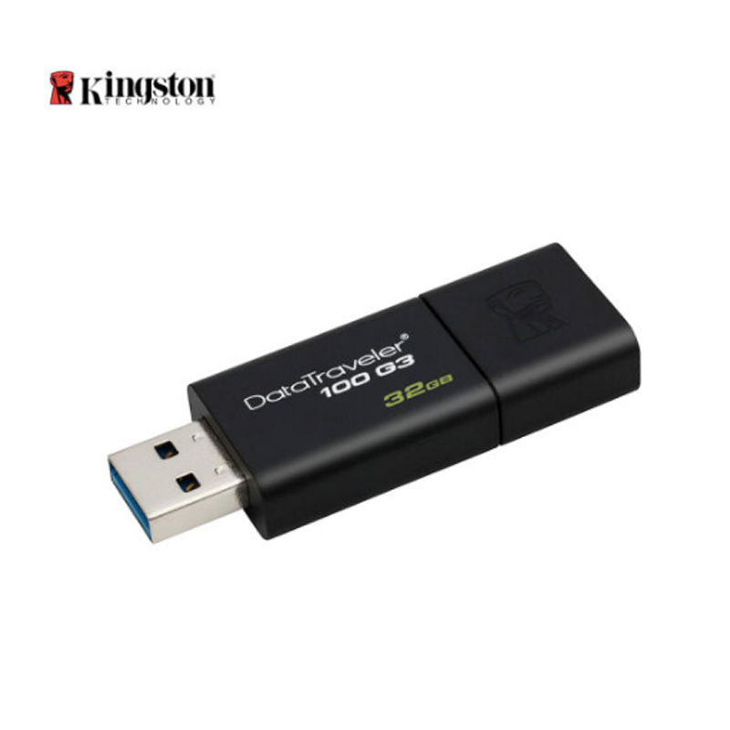 金士顿(Kingston)32GB USB3.0 U盘 DT100G3 黑色 滑盖设计 时尚便利