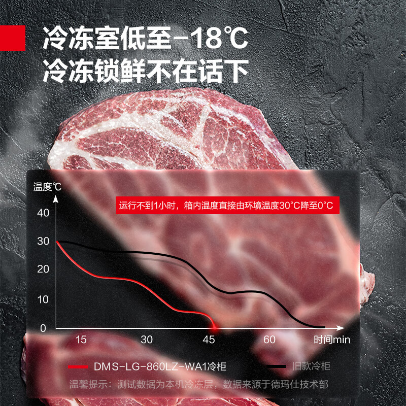 德玛仕(DEMASHI) 四门冰箱商用厨房大容量四门冰柜双温冷冻冷藏保鲜柜 DMS-LG-860LZ-WA1
