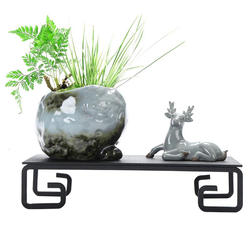 美帮汇禅创意陶瓷花盆简约个性菖蒲袖珍椰子植用室内组合盆栽装饰品高清大图