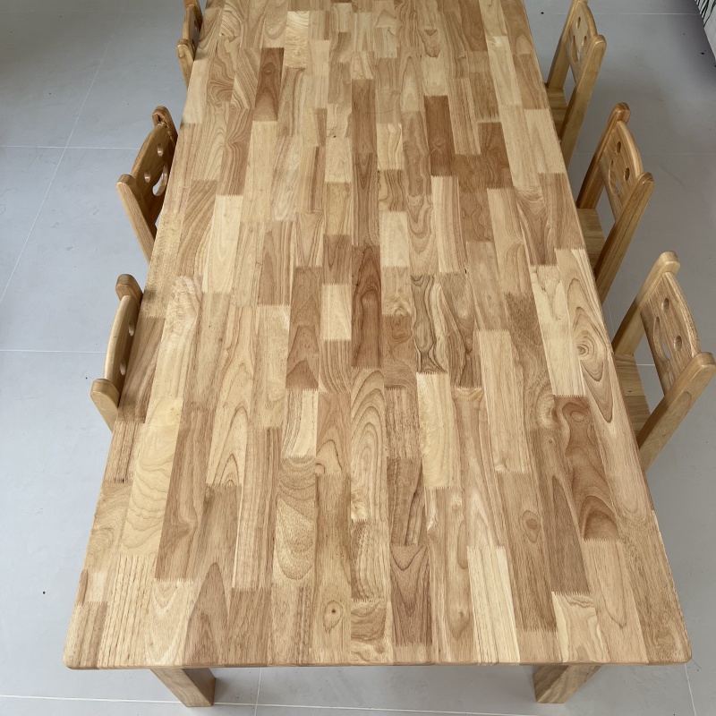 幼儿园一米八小方桌六把椅子高清大图