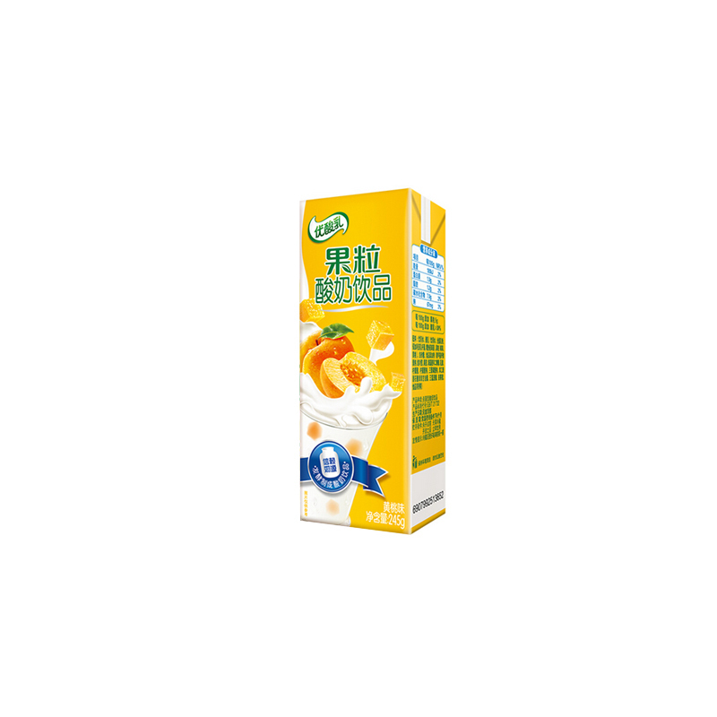 伊利优酸乳果粒酸奶饮品黄桃味-245g*12(762)