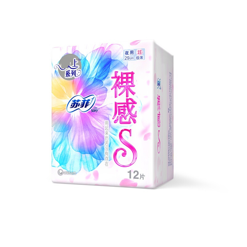 苏菲 极上裸感S 夜用卫生巾290mm 12片