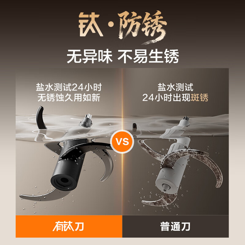 苏泊尔(SUPOR)绞肉机家用电动小型全自动多功能碎肉绞馅辅食料理机大容量钛刀不锈钢碗(1副刀片) JR78-G220高清大图