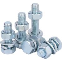 中锦科技 4.8级镀锌外六角螺栓套装M14*40mm【螺栓+螺母+平弹垫】套